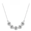 Refined1.5CT Moissanite-Diamond Pendant Necklace with 5 Stone Row on s925 Sterling Silver Chain