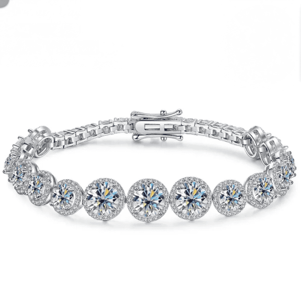 Exquisite Moissanite-Diamond Chain Bracelet in S925 Silver