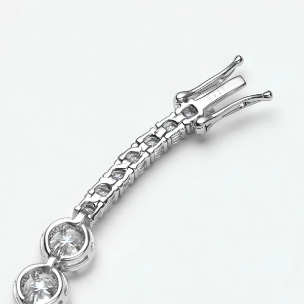 Exquisite Moissanite-Diamond Chain Bracelet in S925 Silver - Image 2