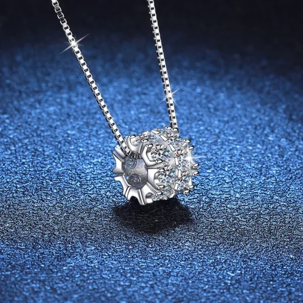 Stunning Full Moissanite-Diamond Pendant Necklace In s925 Sterling Silver - Image 2