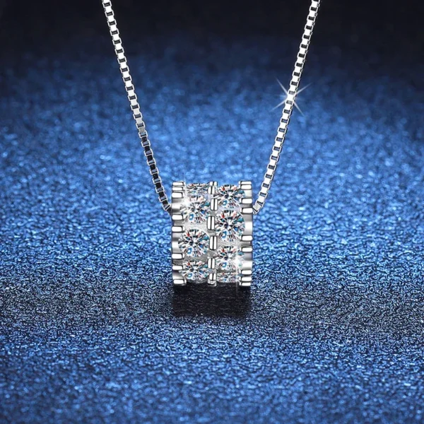 Stunning Full Moissanite-Diamond Pendant Necklace In s925 Sterling Silver - Image 4