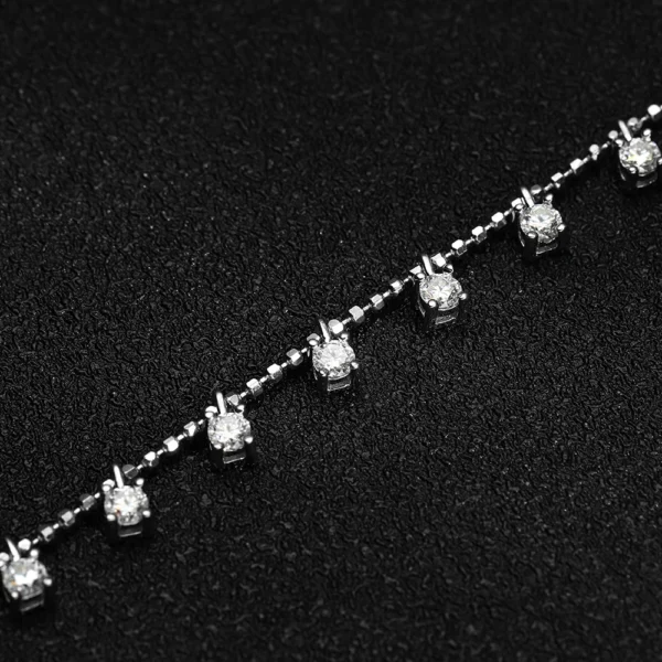 Breathtaking 3-9CT Moissanite-Diamond Necklace with 30 Dazzling Stones in S925 Sterling Silver - Image 2