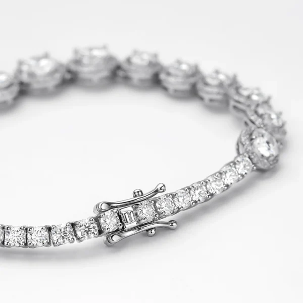 Exquisite Moissanite-Diamond Chain Bracelet in S925 Silver - Image 3