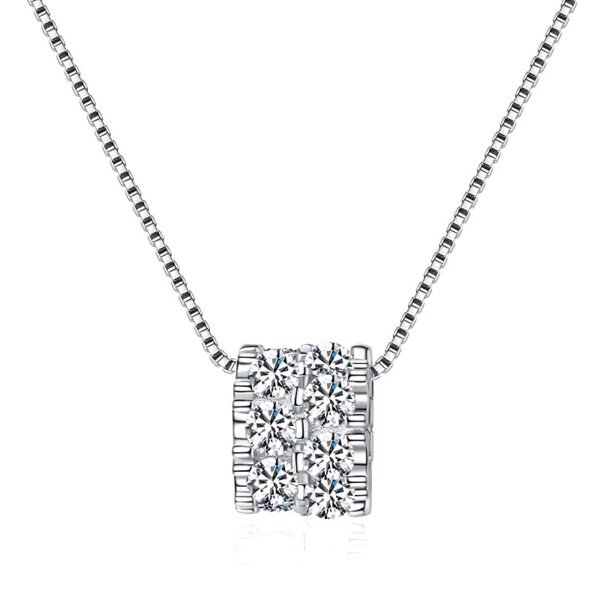 Stunning Full Moissanite-Diamond Pendant Necklace In s925 Sterling Silver